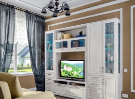 Модульная гостиная Флоренция (Дуб Сонома белый) в Омске - omsk.katalogmebeli.com | фото