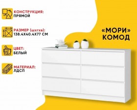 МС Мори Комод МК 1380.6 (МП/3) Белый в Омске - omsk.katalogmebeli.com | фото 20