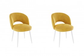 Набор стульев Моли 2 шт (жёлтый велюр/белый) в Омске - omsk.katalogmebeli.com | фото
