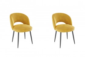 Набор стульев Моли 2 шт (жёлтый велюр/черный) в Омске - omsk.katalogmebeli.com | фото
