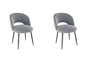 Набор стульев Моли 2 шт (серый велюр/черный) в Омске - omsk.katalogmebeli.com | фото