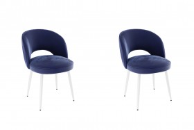 Набор стульев Моли 2 шт (синий велюр/белый) в Омске - omsk.katalogmebeli.com | фото