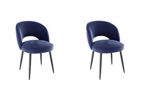 Набор стульев Моли 2 шт (синий велюр/черный) в Омске - omsk.katalogmebeli.com | фото
