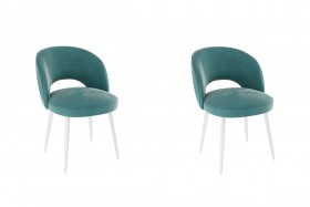 Набор стульев Моли 2 шт (зеленый велюр/белый) в Омске - omsk.katalogmebeli.com | фото