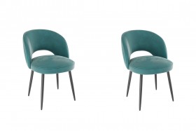 Набор стульев Моли 2 шт (зеленый велюр/черный) в Омске - omsk.katalogmebeli.com | фото