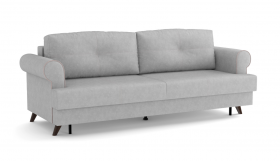Оливер / диван - кровать 3-х местн. (еврокнижка) (велюр велутто серебряный 52 в Омске - omsk.katalogmebeli.com | фото