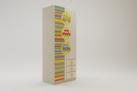 Шкаф 2-х створчатый с ящиками Клаксон (Бежевый/корпус Клен) в Омске - omsk.katalogmebeli.com | фото