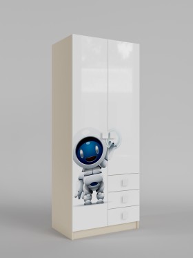Шкаф 2-х створчатый с ящиками Санни (Белый/корпус Клен) в Омске - omsk.katalogmebeli.com | фото