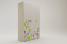 Шкаф 3-х створчатый с ящиками Флёр (Белый/корпус Клен) в Омске - omsk.katalogmebeli.com | фото