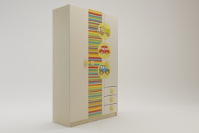 Шкаф 3-х створчатый с ящиками Клаксон (Бежевый/корпус Клен) в Омске - omsk.katalogmebeli.com | фото