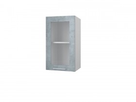 Шкаф 40 с витриной Лофт (Камень Оленна/Белый) в Омске - omsk.katalogmebeli.com | фото