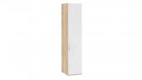 Шкаф для белья с 1 глухой дверью «Эмбер» Яблоня Беллуно/Белый глянец в Омске - omsk.katalogmebeli.com | фото