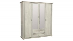 Шкаф для одежды "Сохо" (бетон пайн белый/2 ящика/зеркало) в Омске - omsk.katalogmebeli.com | фото