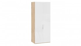 Шкаф для одежды с 2 глухими дверями «Эмбер» Яблоня Беллуно/Белый глянец в Омске - omsk.katalogmebeli.com | фото