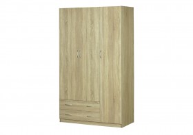 Шкаф для платья и белья 3-х дверный без зеркала Дуб Сонома в Омске - omsk.katalogmebeli.com | фото