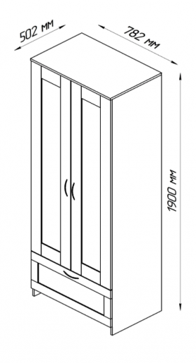 Шкаф двухдверный Сириус с 1 ящиком белый в Омске - omsk.katalogmebeli.com | фото 2