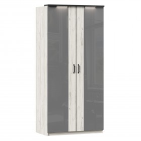 Техно ЛД 678.130.000.007 Шкаф 2-хстворчатый с комбинированными дверями (Дуб Крафт белый/Серый шифер) в Омске - omsk.katalogmebeli.com | фото