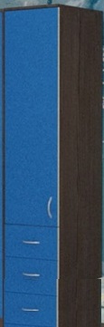 Шкаф-пенал №2 (закрытый) Бодего темный/Голубой в Омске - omsk.katalogmebeli.com | фото