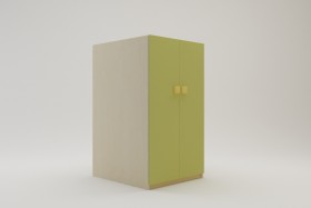Шкаф под кровать второго яруса Смайли (Зеленый/корпус Клен) в Омске - omsk.katalogmebeli.com | фото