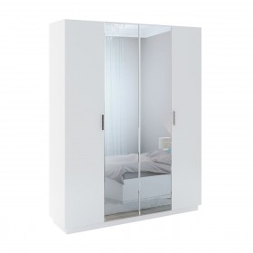 Шкаф с зер. 4 двери М22 Спальня Тиффани (белый текстурный) в Омске - omsk.katalogmebeli.com | фото