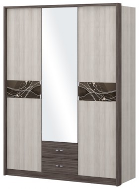 Шкаф трехстворчаты с зеркалом Шк68.1 Николь в Омске - omsk.katalogmebeli.com | фото