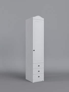 Шкаф угловой Бэлла с ящиками (Выбеленное дерево/Белый) в Омске - omsk.katalogmebeli.com | фото