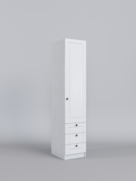Шкаф угловой (секция с ящиками) Классика (Белый/корпус Выбеленное дерево) в Омске - omsk.katalogmebeli.com | фото