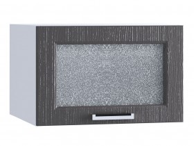 Шкаф верхний горизонтальный со стеклом 510, ШВГС 510 (Клен серый/корпус белый) в Омске - omsk.katalogmebeli.com | фото
