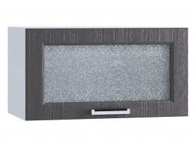 Шкаф верхний горизонтальный со стеклом 600, ШВГС 600 (Клен серый/корпус белый) в Омске - omsk.katalogmebeli.com | фото