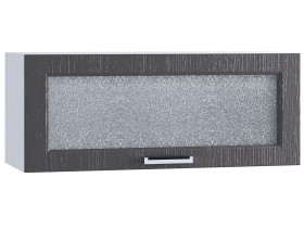 Шкаф верхний горизонтальный со стеклом 800, ШВГС 800 (Клен серый/корпус белый) в Омске - omsk.katalogmebeli.com | фото