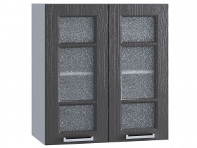 Шкаф верхний со стеклом 600, ШВС 600 (Клен серый/корпус белый) в Омске - omsk.katalogmebeli.com | фото