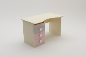 Стол (столешница с выемкой) Грэйси (Розовый/Серый/корпус Клен) в Омске - omsk.katalogmebeli.com | фото 2